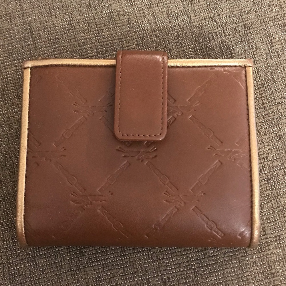 Longchamp brown compact wallet